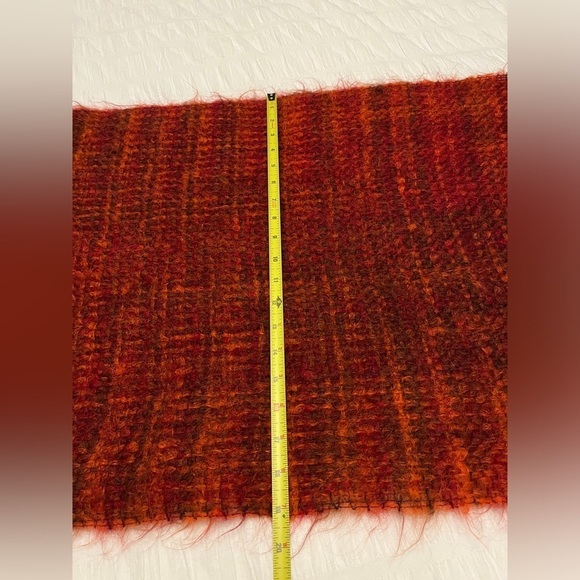 SCARF Shawl Oversize Fuzzy Fringe Woven Cozy Orange Warm Tones Winter Commute - Picture 9 of 10